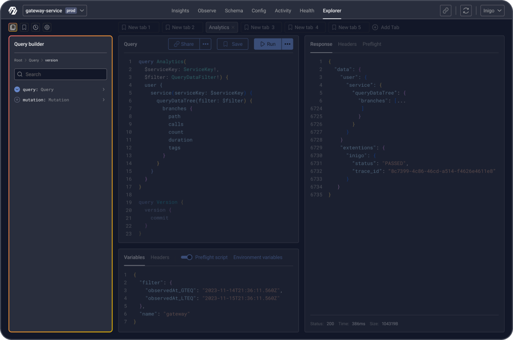 GraphQL playground