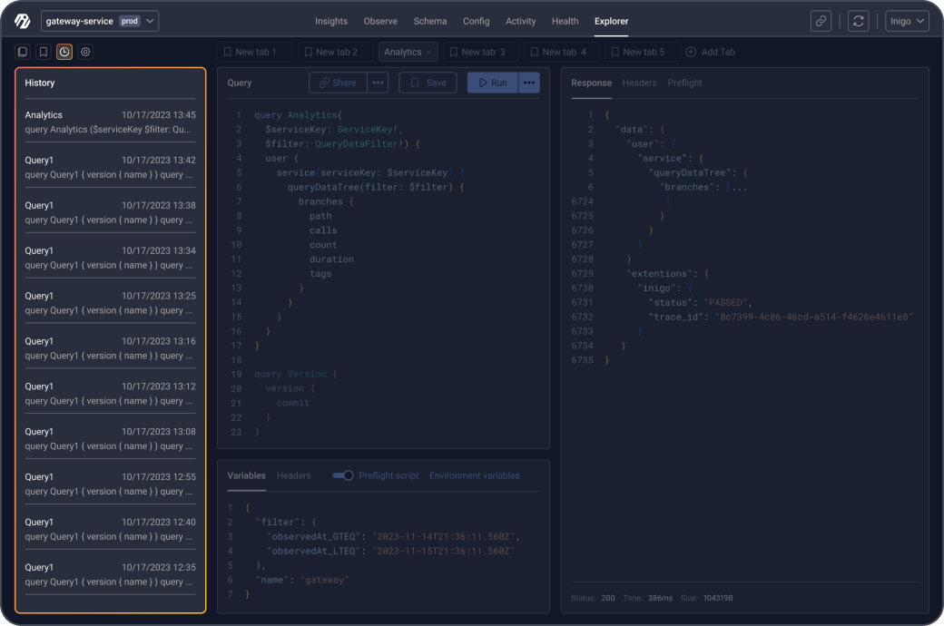 GraphQL playground