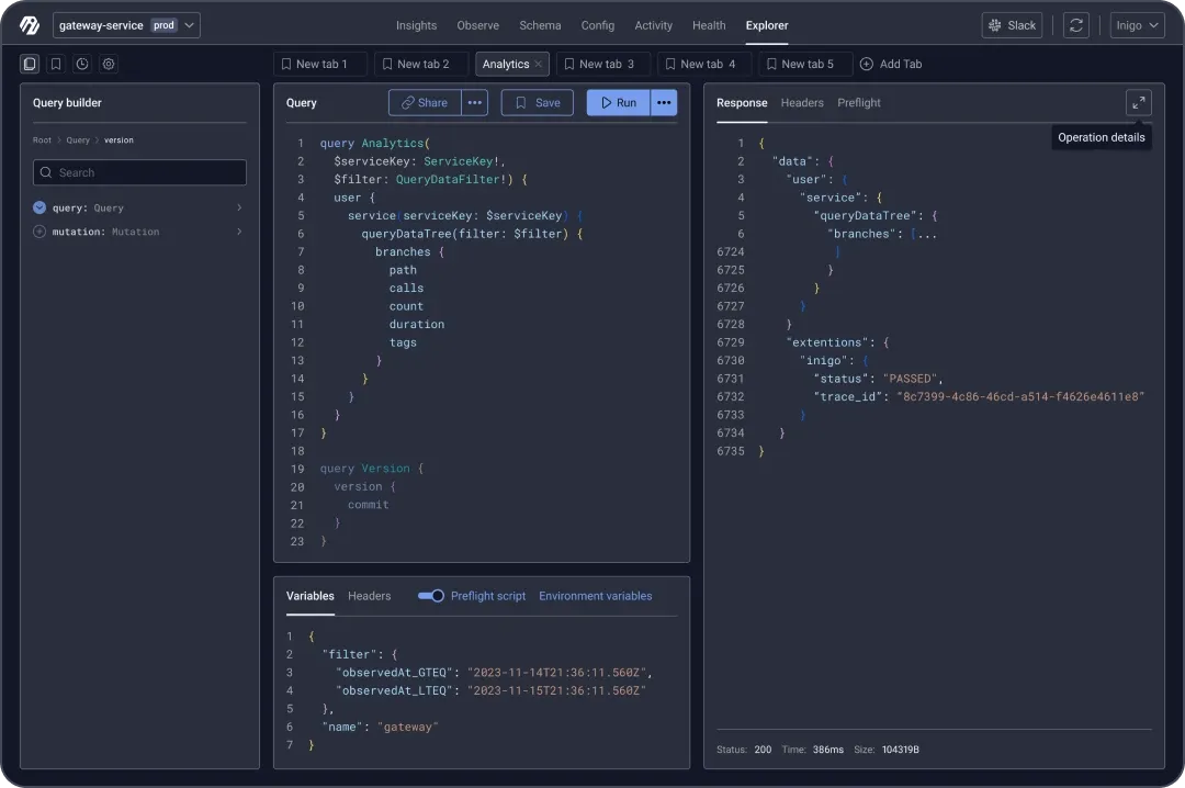 GraphQL playground